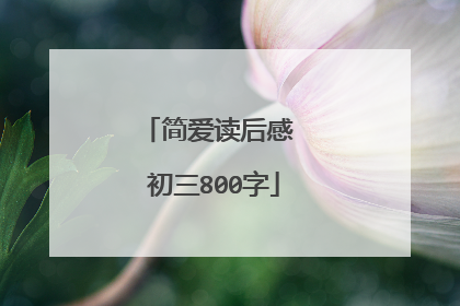 简爱读后感 初三800字