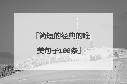 简短的经典的唯美句子100条