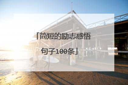 简短的励志感悟句子100条