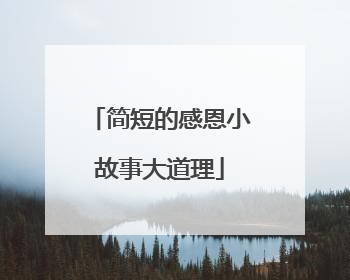 简短的感恩小故事大道理