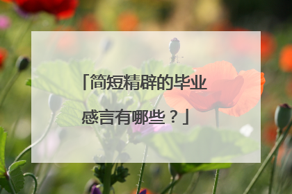 简短精辟的毕业感言有哪些？