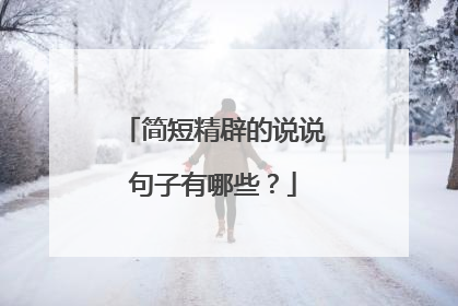 简短精辟的说说句子有哪些?