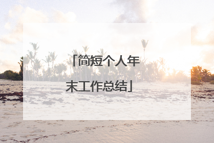 简短个人年末工作总结