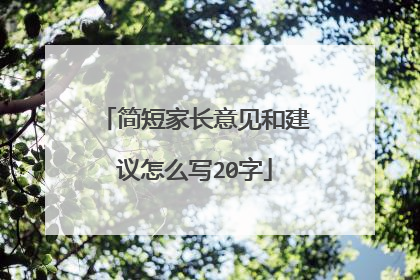 简短家长意见和建议怎么写20字