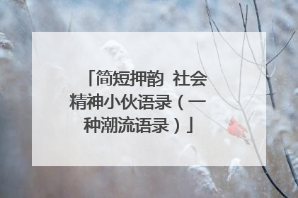 简短押韵 社会精神小伙语录(一种潮流语录)