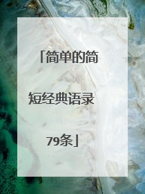 简单的简短经典语录79条