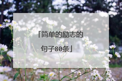 简单的励志的句子80条