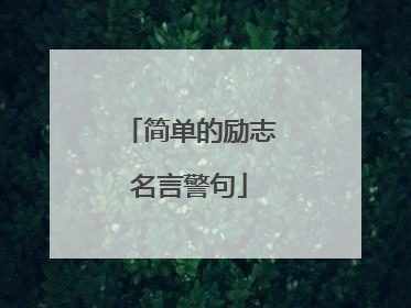 简单的励志名言警句