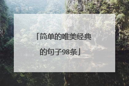 简单的唯美经典的句子98条