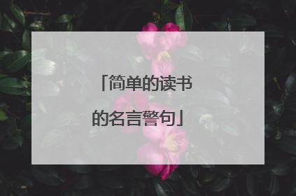 简单的读书的名言警句