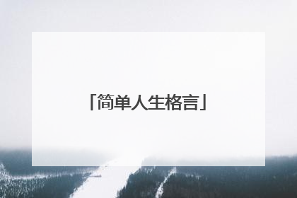 简单人生格言