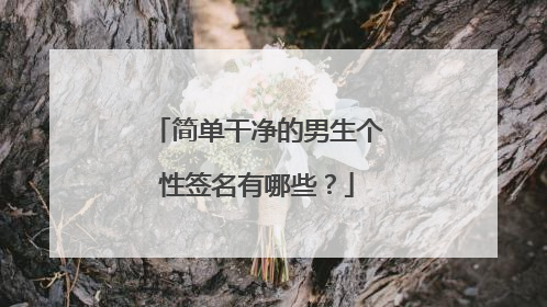 简单干净的男生个性签名有哪些？