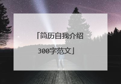 简历自我介绍300字范文