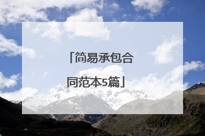 简易承包合同范本5篇