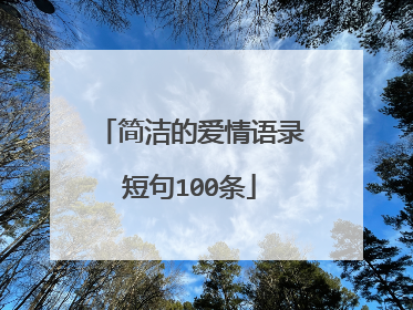 简洁的爱情语录短句100条