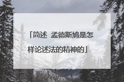 简述 孟德斯鸠是怎样论述法的精神的