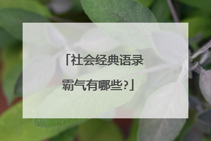 社会经典语录霸气有哪些?