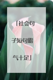 社会句子短句霸气十足