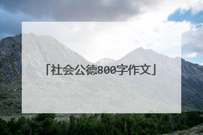 社会公德800字作文