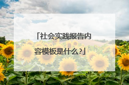 社会实践报告内容模板是什么?