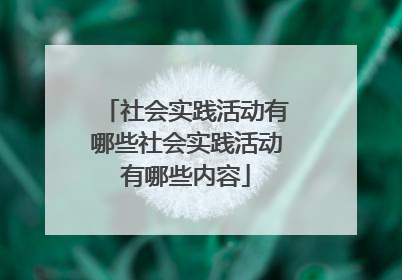 社会实践活动有哪些社会实践活动有哪些内容