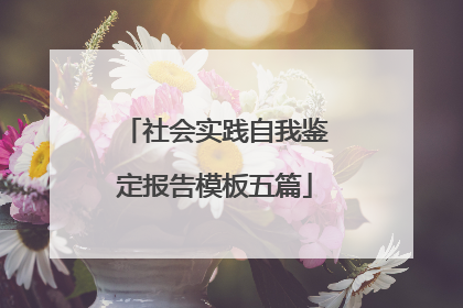 社会实践自我鉴定报告模板五篇