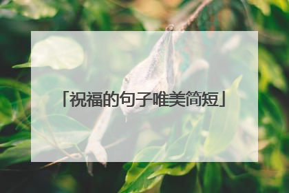 祝福的句子唯美简短