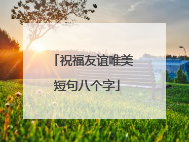 祝福友谊唯美短句八个字