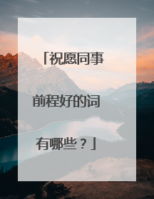 祝愿同事前程好的词有哪些？