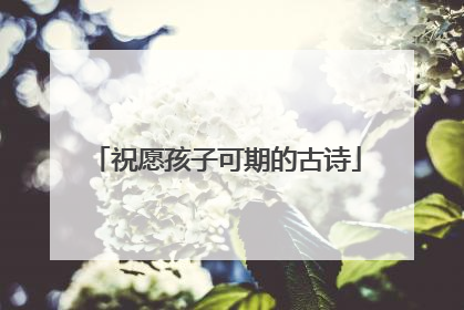 祝愿孩子可期的古诗