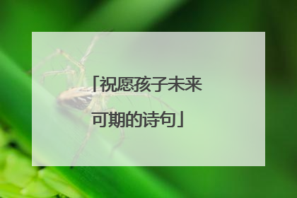 祝愿孩子未来可期的诗句