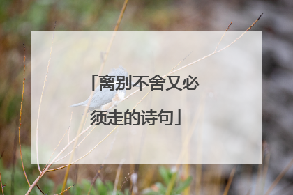 离别不舍又必须走的诗句