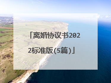离婚协议书2022标准版(5篇)