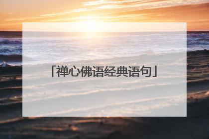 禅心佛语经典语句