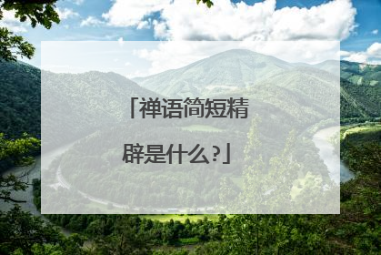 禅语简短精辟是什么?
