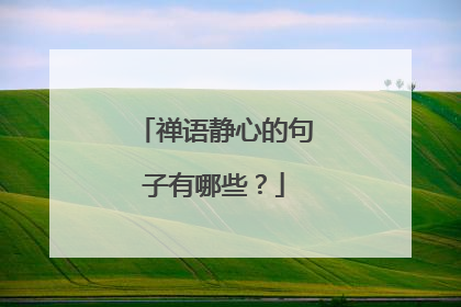 禅语静心的句子有哪些?