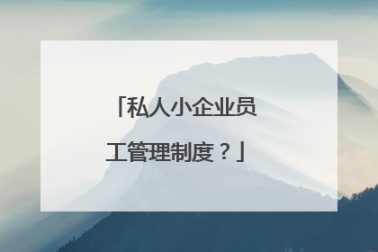 私人小企业员工管理制度？