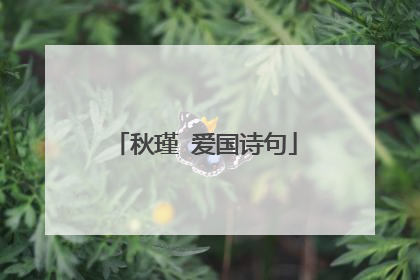 秋瑾 爱国诗句