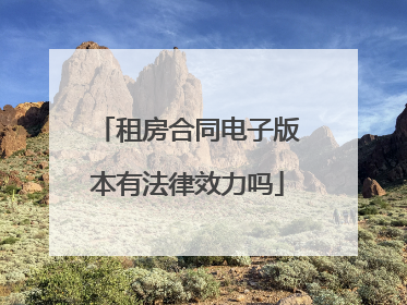 租房合同电子版本有法律效力吗