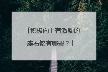 积极向上有激励的座右铭有哪些？