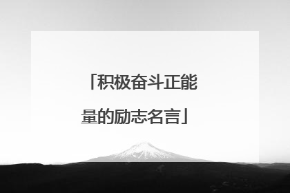 积极奋斗正能量的励志名言