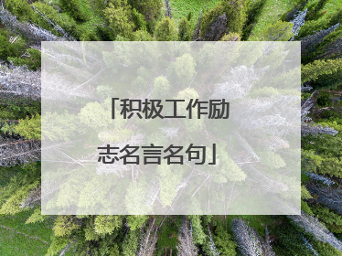 积极工作励志名言名句