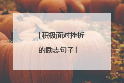 积极面对挫折的励志句子