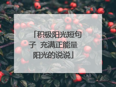 积极阳光短句子 充满正能量阳光的说说
