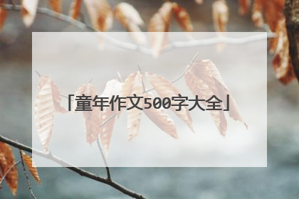 童年作文500字大全