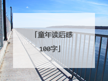 童年读后感100字