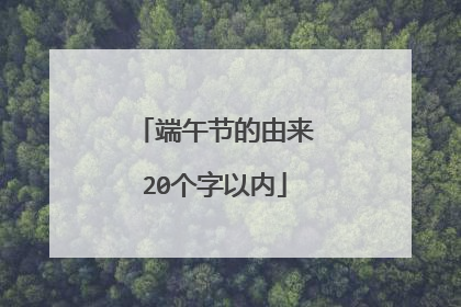 端午节的由来20个字以内