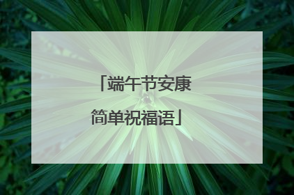 端午节安康简单祝福语