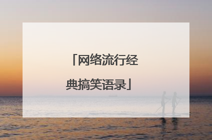 网络流行经典搞笑语录