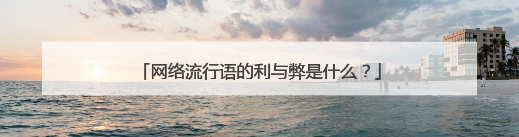 网络流行语的利与弊是什么？